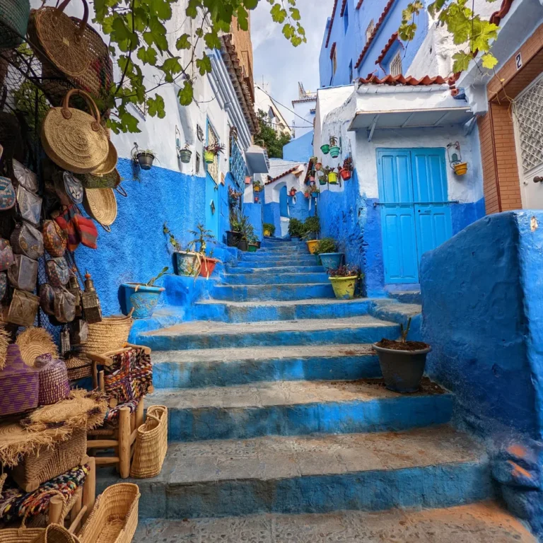 Chefchaouen blue steps handicrafts